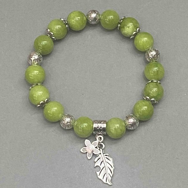 Onyx Bracelet (Acrylic) Smooth Beads, 10mm Diameter, with Inserts, Length 18 cm +/- Stretch