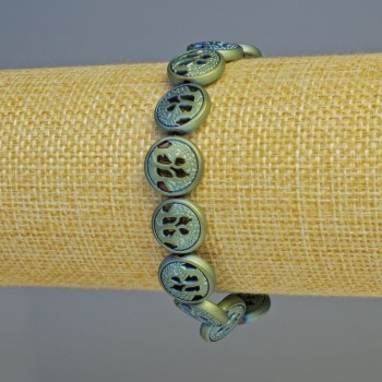 Hematite bracelet, matte chameleon color, diameter 12×4.5 mm, length 18 cm +/- stretch