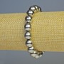 Hematite Bead Bracelet, silver color, 10 mm diameter, 18 cm length, Elastic