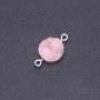 Pink Druzy Connector, Acrylic, Silver, 14 mm diameter, 3 mm length