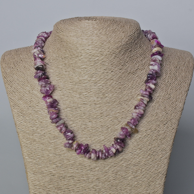 Phosphosiderite Necklace, natural stone chips, diameter 13×3–8×4 mm+