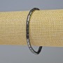 Hematite bracelet with cylindrical zigzag elements, black color, 4x4 mm diameter, 18 cm length, stretch bracelet