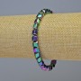 Hematite Bracelet Hexagons Zigzag Multicolor, diameter 6x6 mm, length 18 cm, stretchy