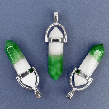 Hexagonal Pendant in Tinted Green Quartz 41×8mm+