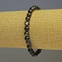 Bracelet of Silvery Obsidian - Smooth Beads, 6 mm Diameter, 18 cm Length (Stretch)