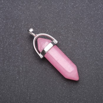 Pendant "Hexagonal" with synthetic Tourmaline stone 8x35x40 mm