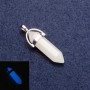 Onyx Pendant that Glows in the Dark, Hexagon 'Blue Glow'