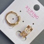 Earrings Xuping 16x7mm "18K Gold Plating" with White Crystals