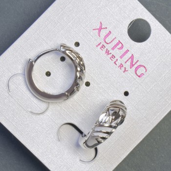 Xuping 7x17mm Rhodium Earrings