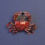 Crab Brooch red enamel gold-tone metal 23x30mm