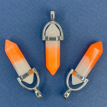 Tinted Quartz Hexagonal Pendant 40mm+