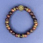 Bull's Eye natural stone bead bracelet, 8 mm diameter, 18 cm length, elastic