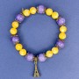 Jadeite bracelet with smooth beads, 8.5 mm diameter ±; Sugilite smooth beads, 10.5 mm diameter ±, length 18 cm ±, stretch