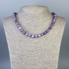 Lepidolite Necklace with Faceted Bead, 8 mm Diameter, 47 cm Length