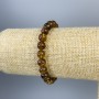 Amber bracelet with smooth beads, 6 mm, length 18 cm, stretch