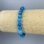 Apatite bracelet with faceted 8mm beads, 18 cm length, stretch