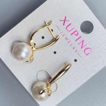 Xuping Earrings 18k Gold Plating with Majorca Pearl