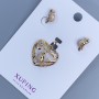 Xuping Stud Earrings Set 'Bird' and Pendant 'Heart with a Bird', length 26 mm + 18K Gold Plating