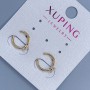 Каф Xuping з білим кристалом, діаметр 10х2мм+- Позолота 18К