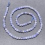 Sapphire Beads on Thread, Faceted Cubes, 4mm Diameter ±, Length 39cm ±