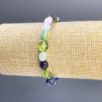 Bracelet Assorted Faceted, diameter 9x7 mm, length 18 cm, stretch