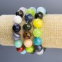 Assortment Bracelet with Smooth Beads, 12mm Diameter, 18cm Length, Stretch