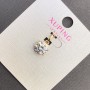 Xuping Pendant with White Crystal, 10 mm Diameter, 18 mm Length, 18K Gold Plating