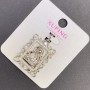 Xuping Icon Pendant with White Crystals, diameter about 20 mm, length about 32 mm, rhodium-plated