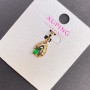 Xuping Pendant with Green Crystal, 8mm Diameter, 20mm Length, 18K Plating