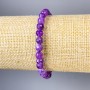 Sugilite Bracelet with Faceted Bead, 6mm Diameter, 18cm Length, Stretch