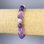 Amethyst Bracelet with Smooth Beads, 8 mm diameter, 18 cm length, Stretch