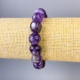 Amethyst bracelet, faceted, diameter 12x10 mm +/-, length 18 cm +/- stretch