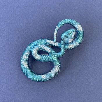 Blue enamel brooch with silvery metal 52x29mm+