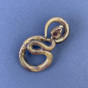 Brooch 'Snake' Bronze-colored enamel on gold-tone metal 52×29 mm+