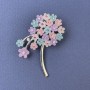 Flower Brooch Pendant with Multicolored Rhinestones