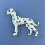 Dog Brooch white with spots 42x60mm+