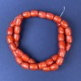 Coral Beads Orange Barrel, 10×8 mm, on beading thread, length 39 cm ±