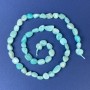 Amazonite beads, faceted 8x6mm, on thread, length 39 cm+