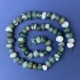 Moss Agate Beads, Faceted 10-12x7mm on Thread, Length 40 cm+