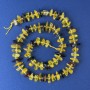 Amber chip beads 10-12×4mm with seed beads, 3mm diameter, on thread, length 38 cm