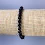 Tourmaline bracelet with faceted beads, 6 mm diameter, 18 cm length, stretch