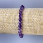 Amethyst Bracelet with Faceted Beads, 6 mm Diameter, 18 cm Length, Stretch