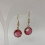 Pink Crystal Earrings, diameter about 12 mm, length 30 mm