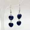 Sodalite Heart Earrings, diameter about 9 mm, length about 43 mm