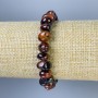 Bull's Eye Faceted Bead Bracelet, diameter 8-10×7-9 mm, length 18 cm, stretch