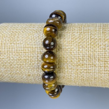 Tiger's Eye Bracelet, Faceted Beads, 11×9 mm, Stretch, 18 cm