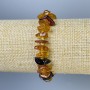 Amber chip bracelet, diameter 7-13×2-4 mm, with seed beads, length 18 cm, stretch base