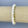 Bracelet with smooth mother-of-pearl beads, 8 mm diameter, length about 18 cm, stretch