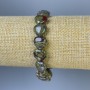 Dragon's Blood Jasper Heart Bracelet, heart-shaped beads 12x12 mm, 18 cm long, elastic