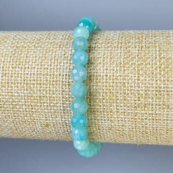 Amazonite bracelet with polished beads, 7 mm diameter, approx. 18 cm length, stretch cord